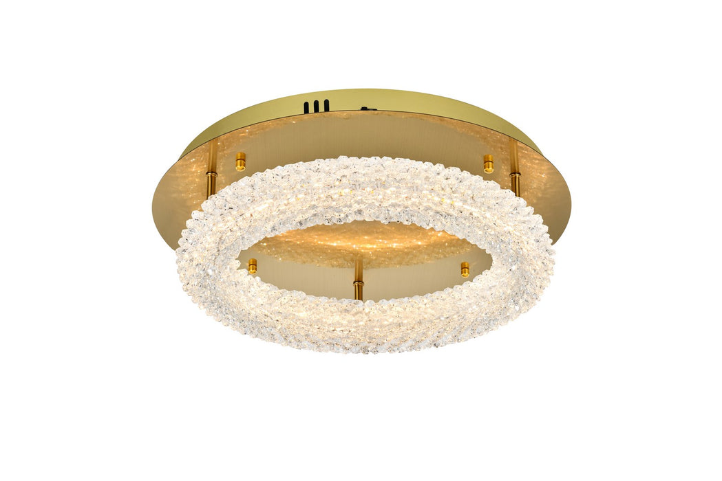 Bowen LED Flush Mount in Satin Gold - Lamps Expo