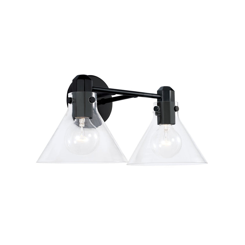 Greer 2-Light Bath Vanity Light in Matte Black