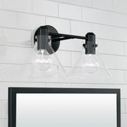 Greer 2-Light Bath Vanity Light in Matte Black