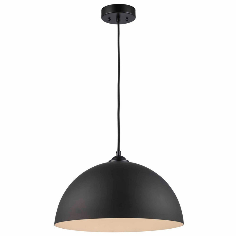 Metal Dome 15.75" Pendant in Black