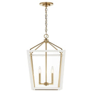 Delvin 4-Light 16" Chandelier in Champagne Bronze & White
