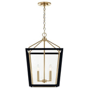 Delvin 4-Light 22" Chandelier in Champagne Bronze & Black
