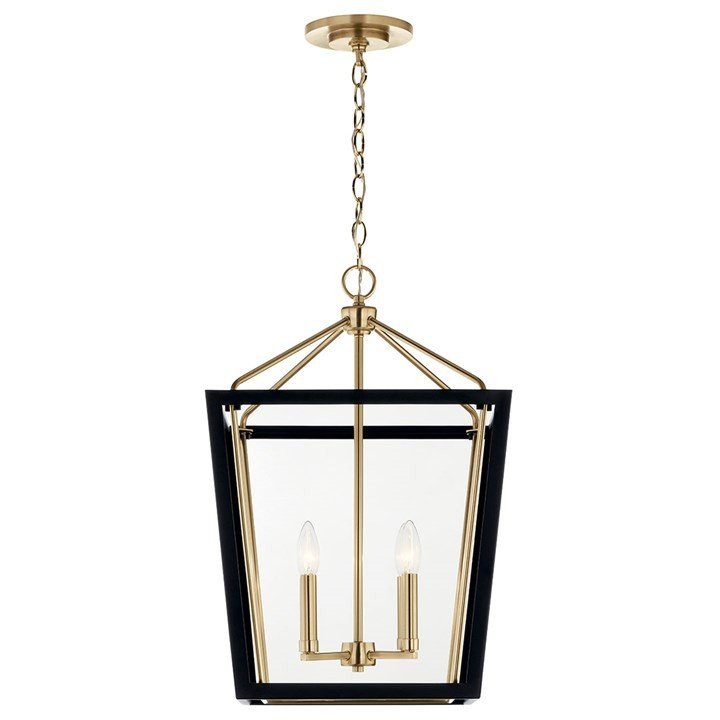 Delvin 4-Light 22" Chandelier in Champagne Bronze & Black