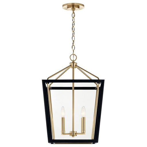 Delvin 4-Light 22" Chandelier in Champagne Bronze & Black