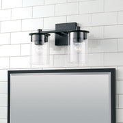 Mason 2-Light Bath Vanity Light in Matte Black