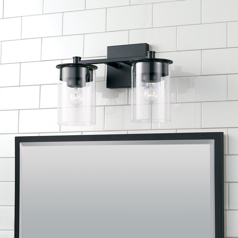Mason 2-Light Bath Vanity Light in Matte Black