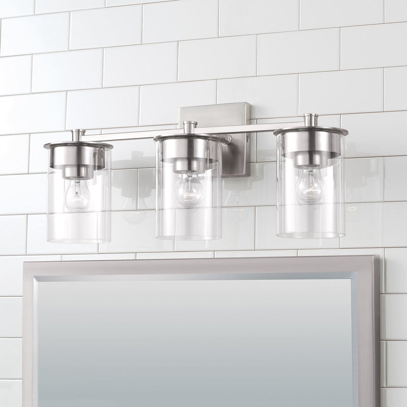 Mason 3-Light Bath Vanity Light in Brushed Nickel