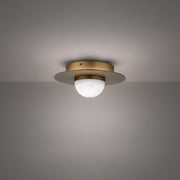 Landed Flush Mount in Aged Brass