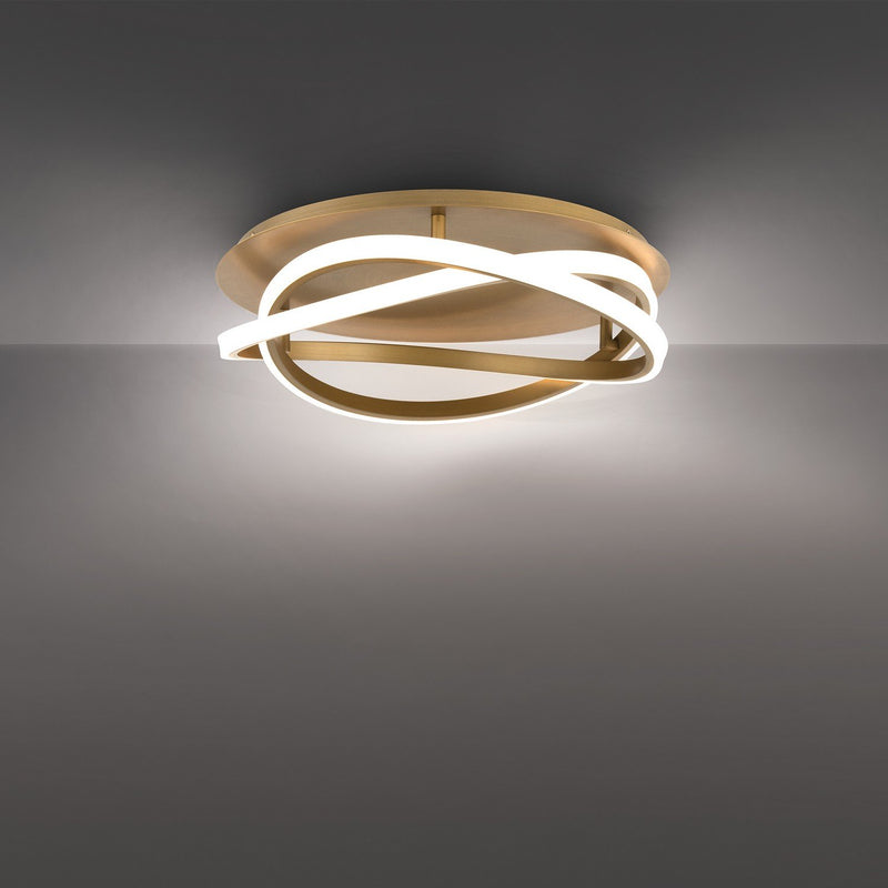 Veloce Flush Mount in Aged Brass