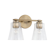 Baker 2-Light Bath Vanity Light in Aged Brass