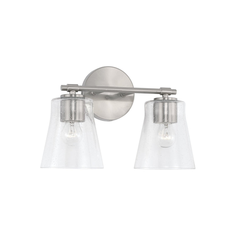 Baker 2-Light Bath Vanity Light in Brushed Nickel