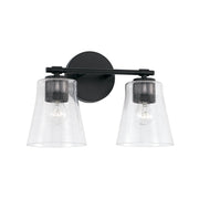 Baker 2-Light Bath Vanity Light in Matte Black