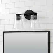 Baker 2-Light Bath Vanity Light in Matte Black