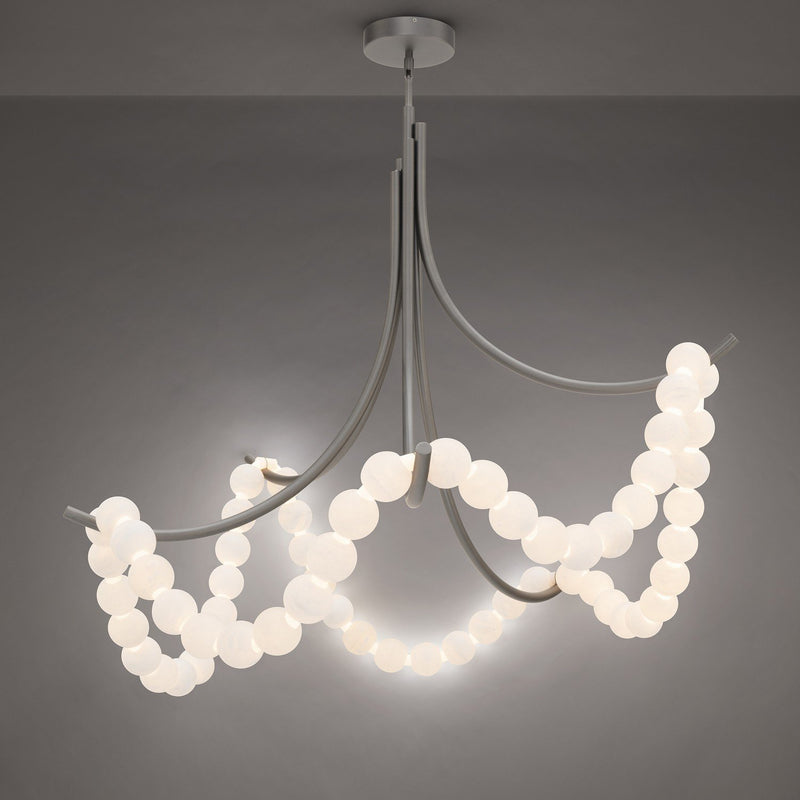 Parel 46" Convertible Chandelier in Antique Nickel