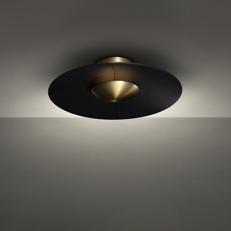 Brody Semi-Flush Mount in Black/aged Brass