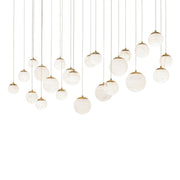 Pisces 23-Light Linear Pendant in Aged Brass