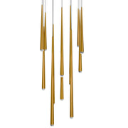 Cascade 13-Light Square Crystal Pendant in Aged Brass