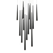 Cascade 13-Light Square Etched Pendant in Black