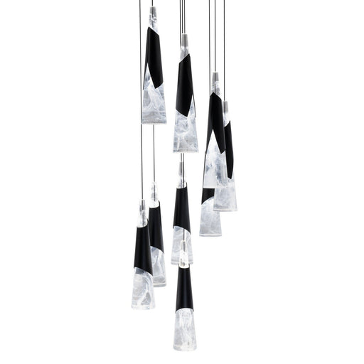 Kilt 9-Light Round Pendant in Black