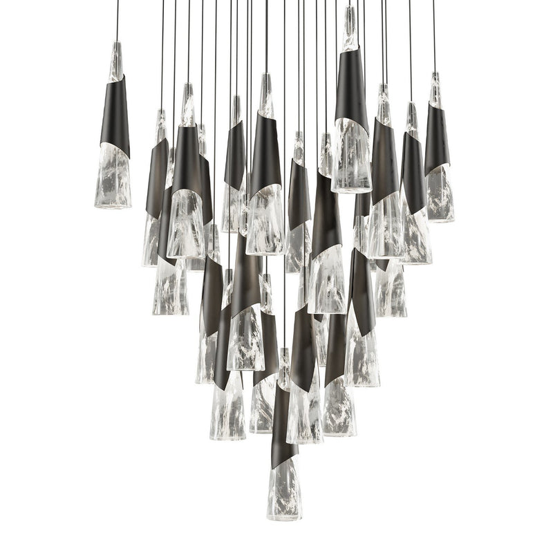 Kilt 25-Light Square Pendant in Black