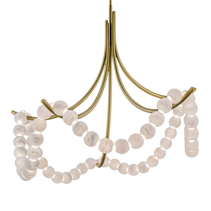 Parel 46" Chandelier in Aged Brass
