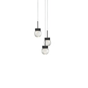 Double Bubble 3-Light Round Pendant in Black