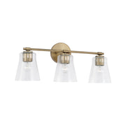 Baker 3-Light Bath Vanity Light in Aged Brass