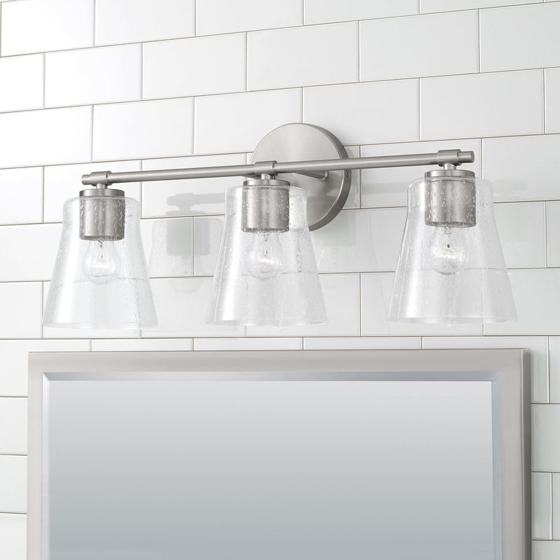 Baker 3-Light Bath Vanity Light in Brushed Nickel