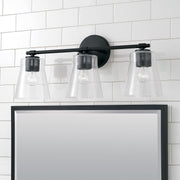 Baker 3-Light Bath Vanity Light in Matte Black