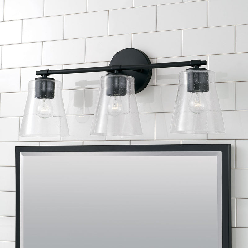 Baker 3-Light Bath Vanity Light in Matte Black