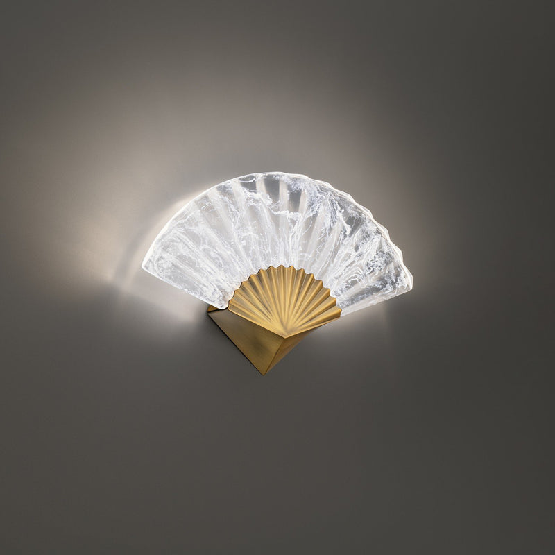 Sensu Wall Sconce in Aged Brass