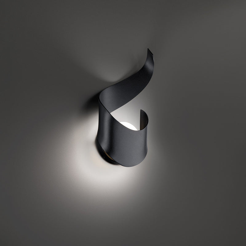 Flamme 2-Light Outdoor Wall Sconce in Black