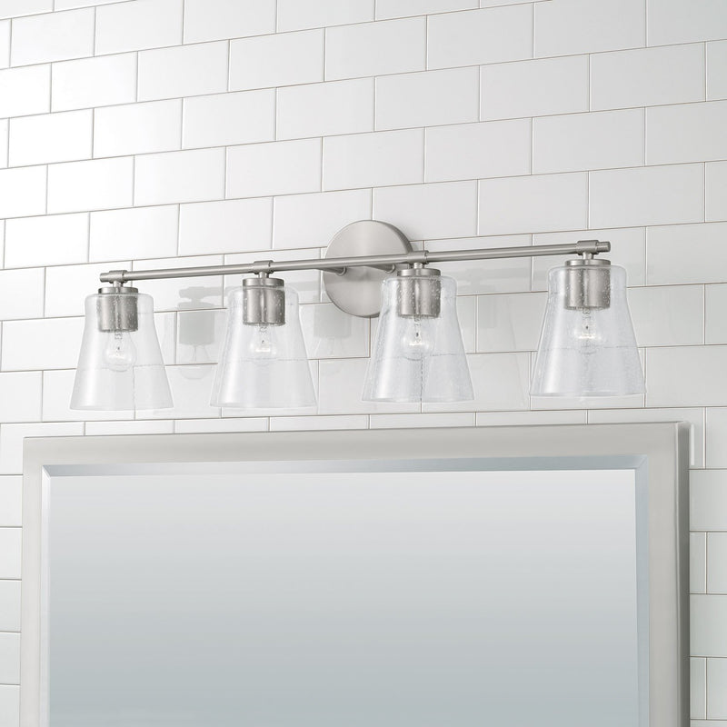 Baker 4-Light Bath Vanity Light in Brushed Nickel