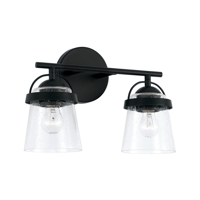 Madison 2-Light Bath Vanity Light in Matte Black