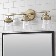 Madison 3-Light Bath Vanity Light in Aged Brass