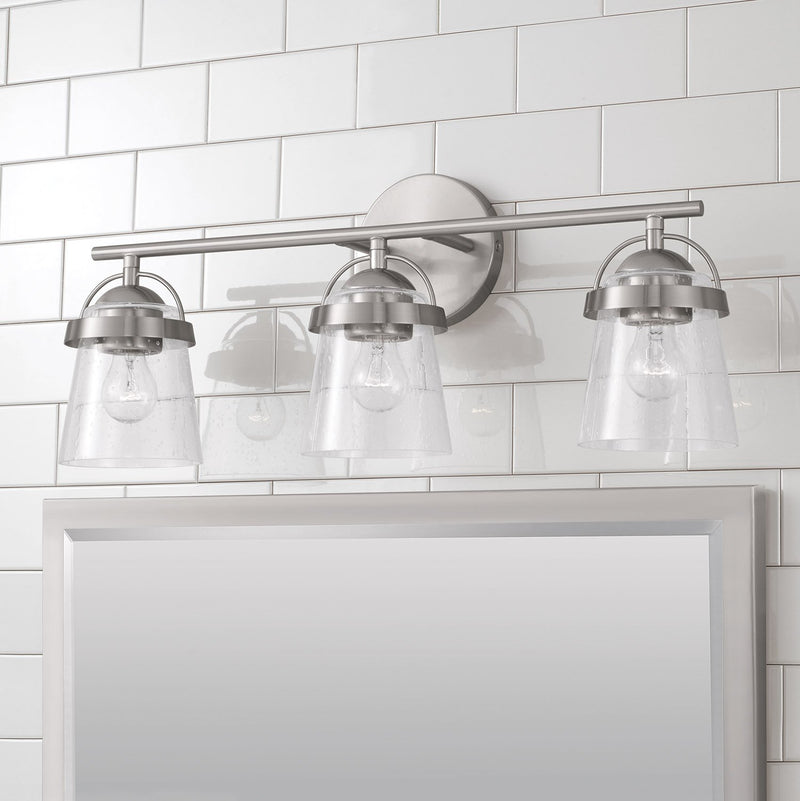 Madison 3-Light Bath Vanity Light in Brushed Nickel