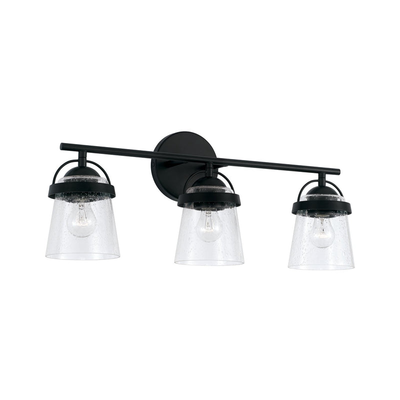 Madison 3-Light Bath Vanity Light in Matte Black