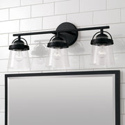 Madison 3-Light Bath Vanity Light in Matte Black