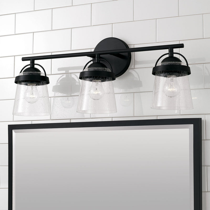 Madison 3-Light Bath Vanity Light in Matte Black