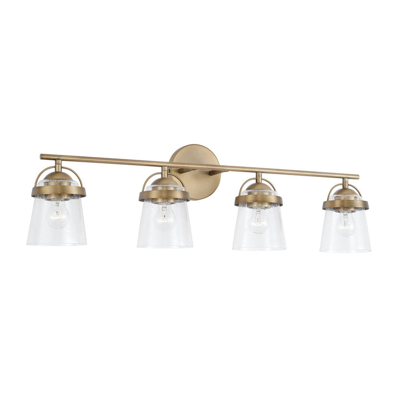 Madison 4-Light Bath Vanity Light in Aged Brass
