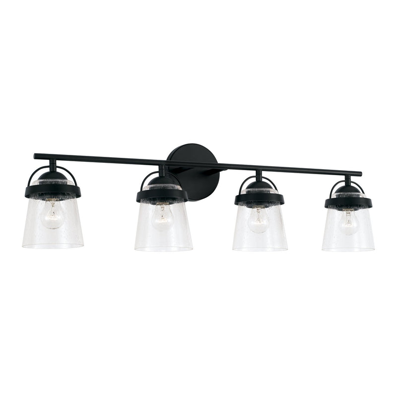 Madison 4-Light Bath Vanity Light in Matte Black