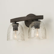 Clive 2-Light Bath Vanity Light in Carbon Grey and Black Iron
