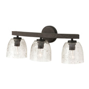 Clive 3-Light Bath Vanity Light in Carbon Grey and Black Iron