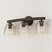 Clive 3-Light Bath Vanity Light in Carbon Grey and Black Iron