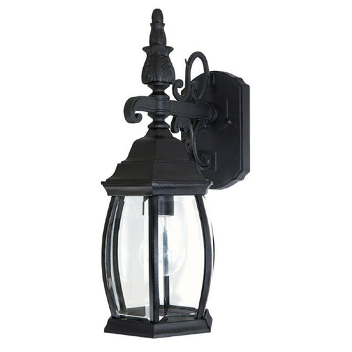 French Country 1 Light Outdoor Wall Lantern in Black