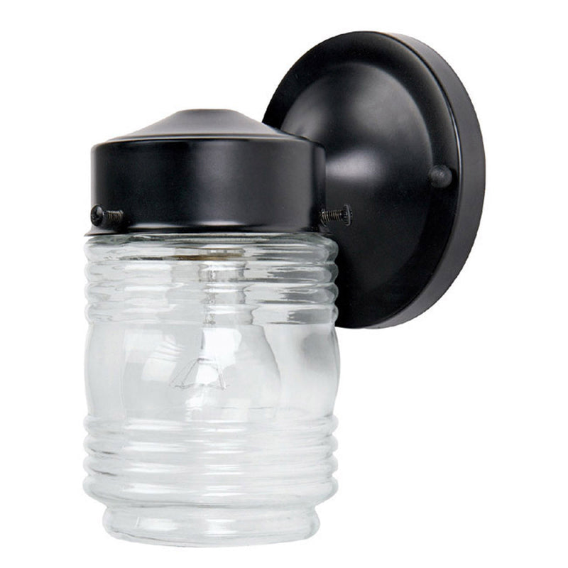 1 Light Outdoor Wall Lantern in Black