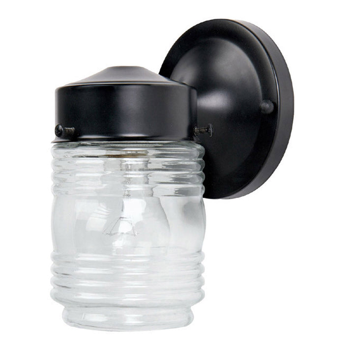 1 Light Outdoor Wall Lantern in Black