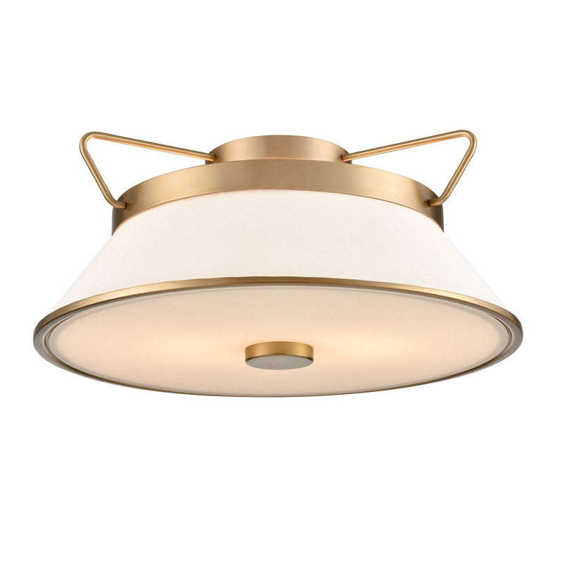 Layla 2-Light Semi-Flush Mount in Brushed Brass