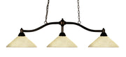 Chance 3 Light 50" Billiard, Glass Shades (A14) in Golden Mottle
