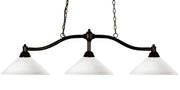 Chance 3 Light 50" Billiard, Glass Shades (A14) in Matte Opal